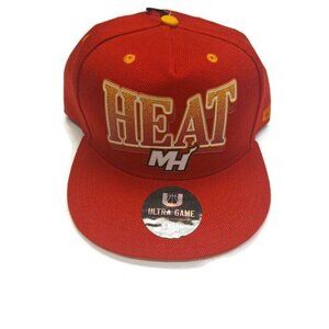 Ultra Game Mens Miami Heat Snapback Hat Cap Red Yellow One Size Fits Most